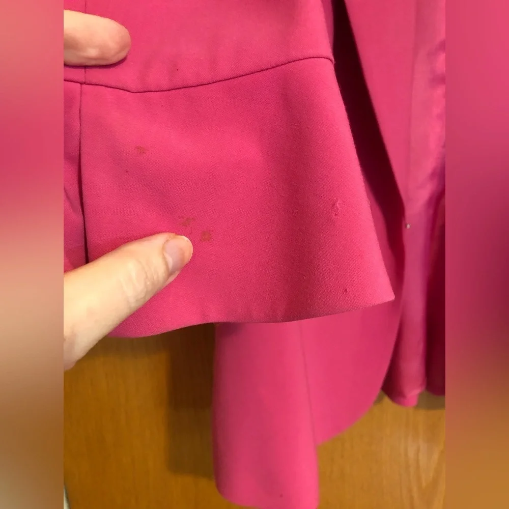Trina Turk Hot Pink 3/4 Sleeve Barbie Style Blazer Sz 4